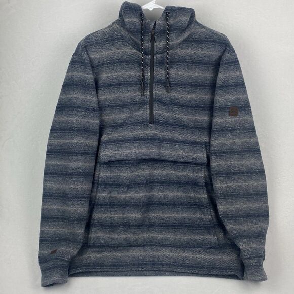 Billabong A/DIV Boundary Fleece Sweater Adult Medium Gray Blue Kangaroo Pocket - Picture 1 of 11